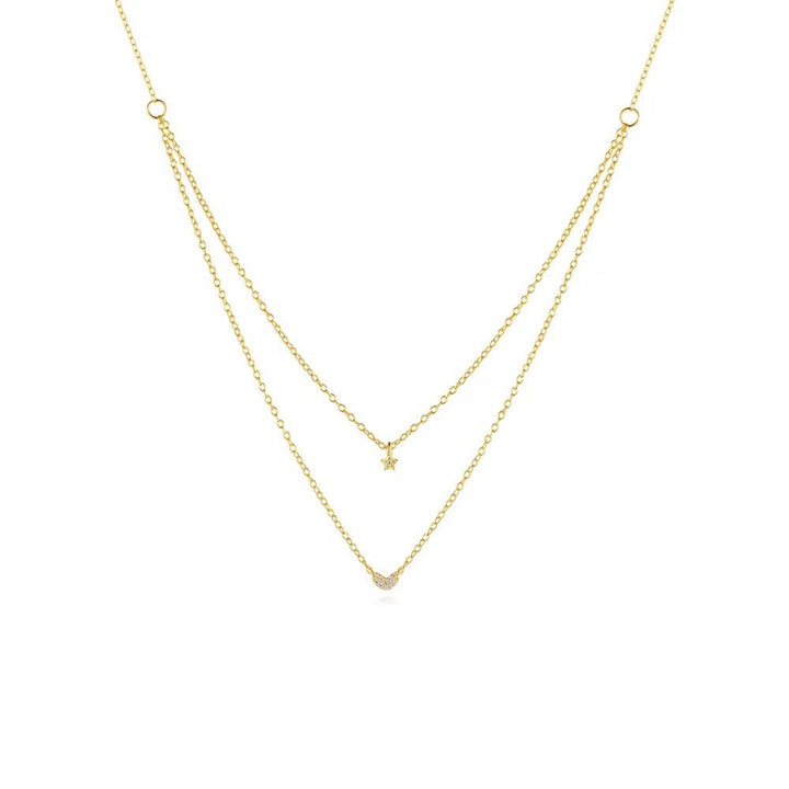 Collier en Argent 925 Doré en Or fin - Luna - Priscille & Aquila