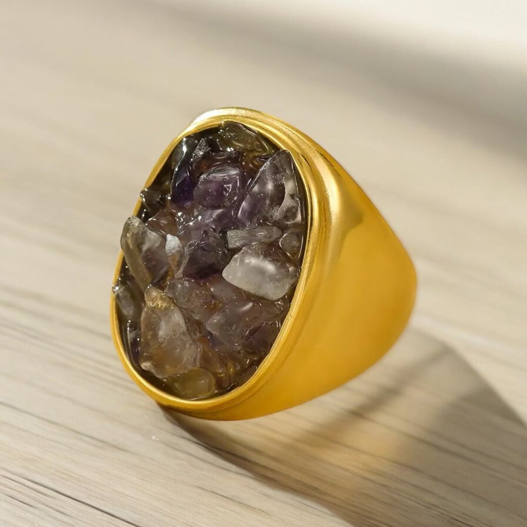 Bague Sarah – L’élégance brute au naturel - Priscille & Aquila