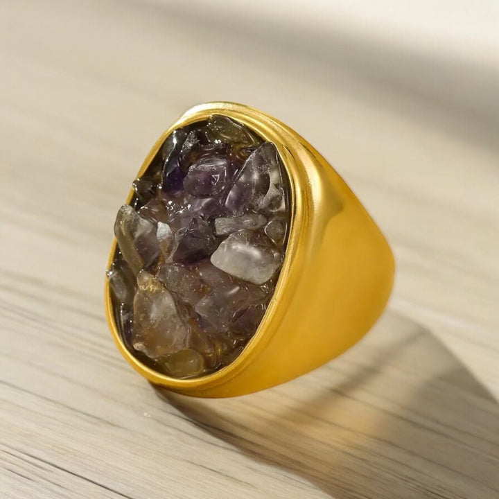 Bague Sarah – L’élégance brute au naturel - Priscille & Aquila